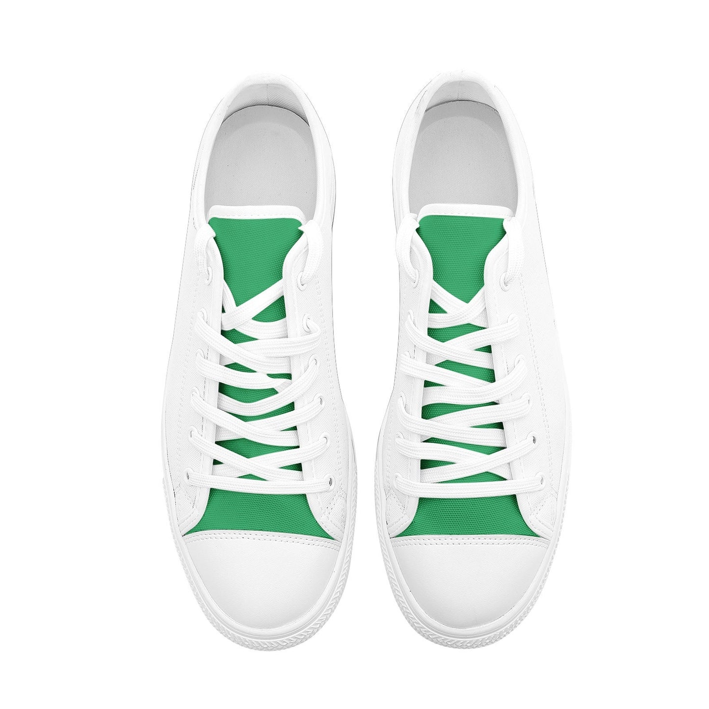 Green Low Top Sneakers White Low Top Canvas Shoes Unisex Sizes