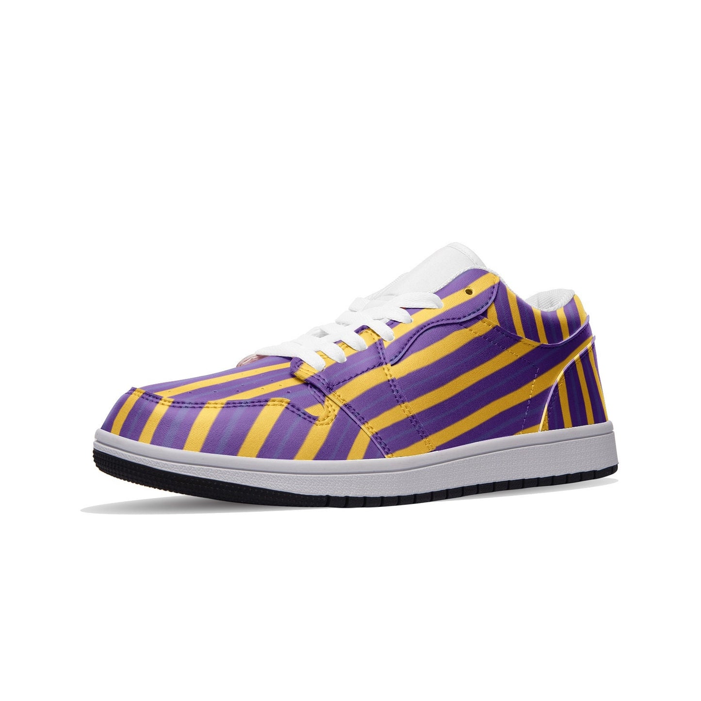 Purple And Gold Sneakers Unisex Low Top Leather Sneakers