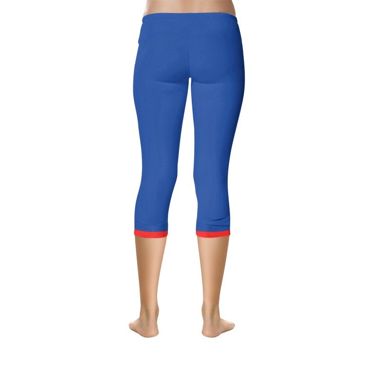 Blue and Red Capri Leggings