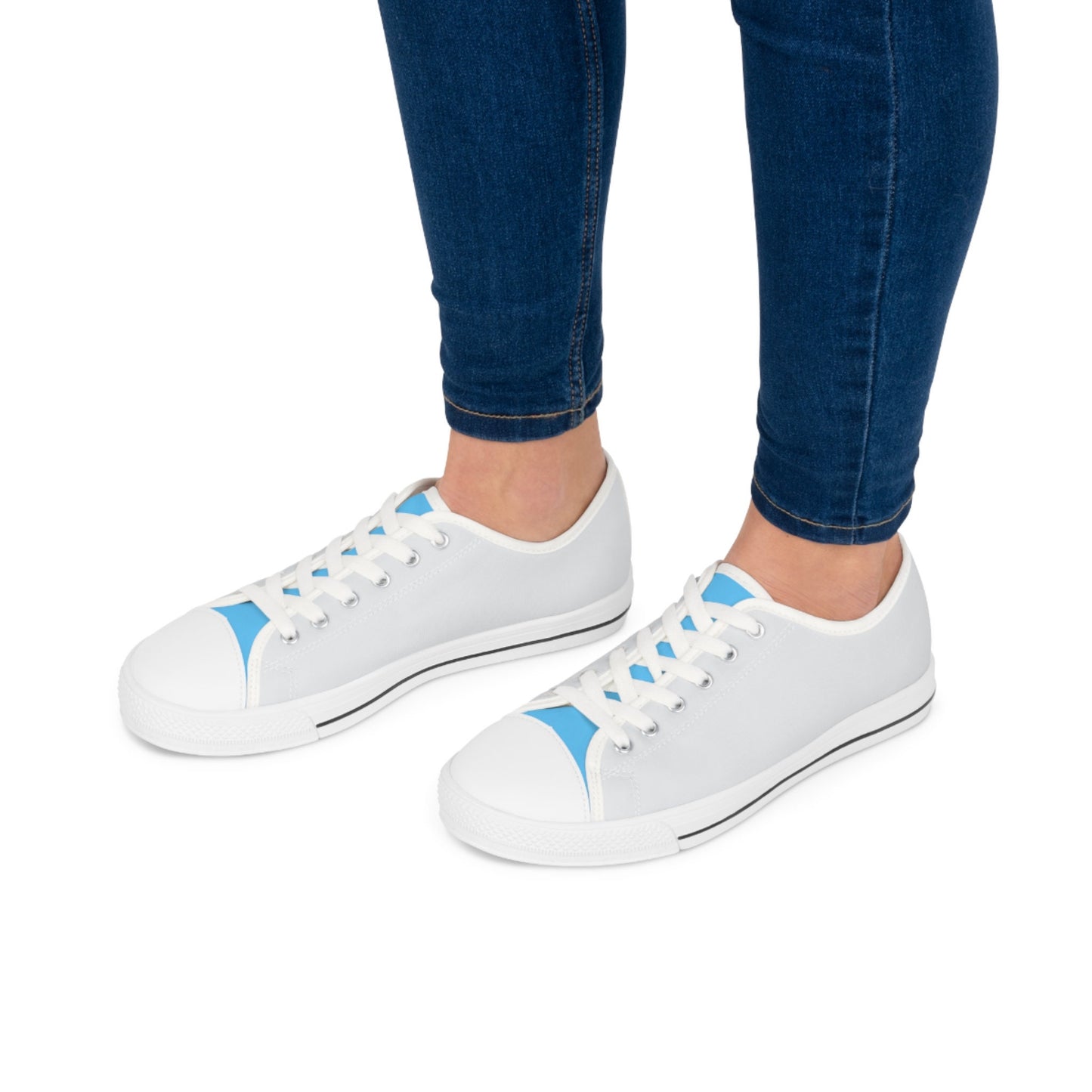 Ladies Casual Blue and Gray Sneakers