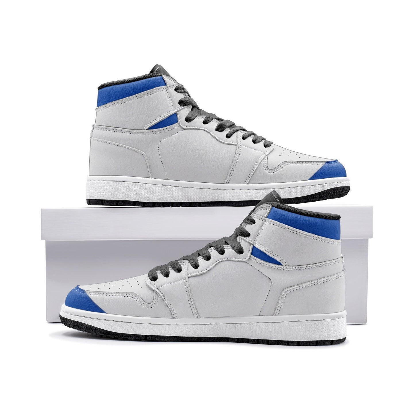 Silver and Blue HighTops Unisex Sizes
