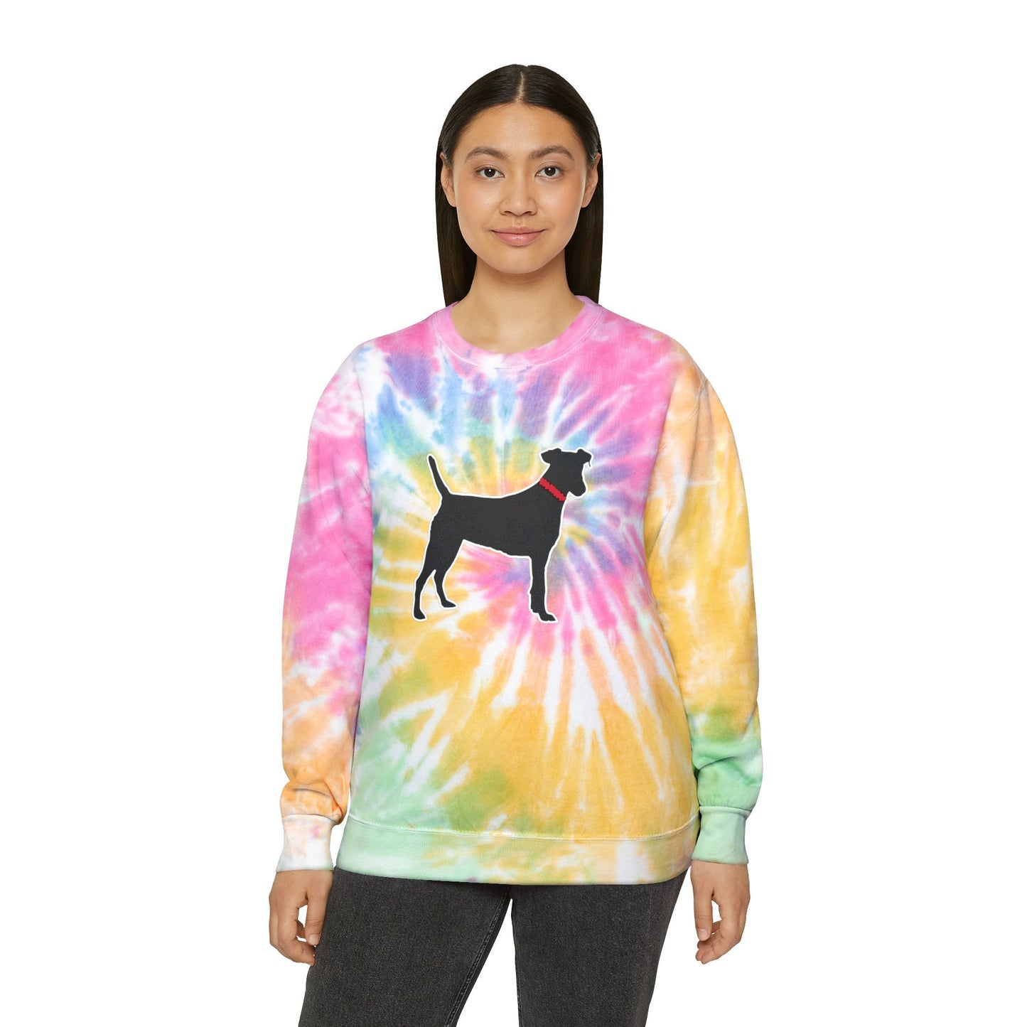 Black Dog Tie-Dye Sweatshirts Unisex Sizes