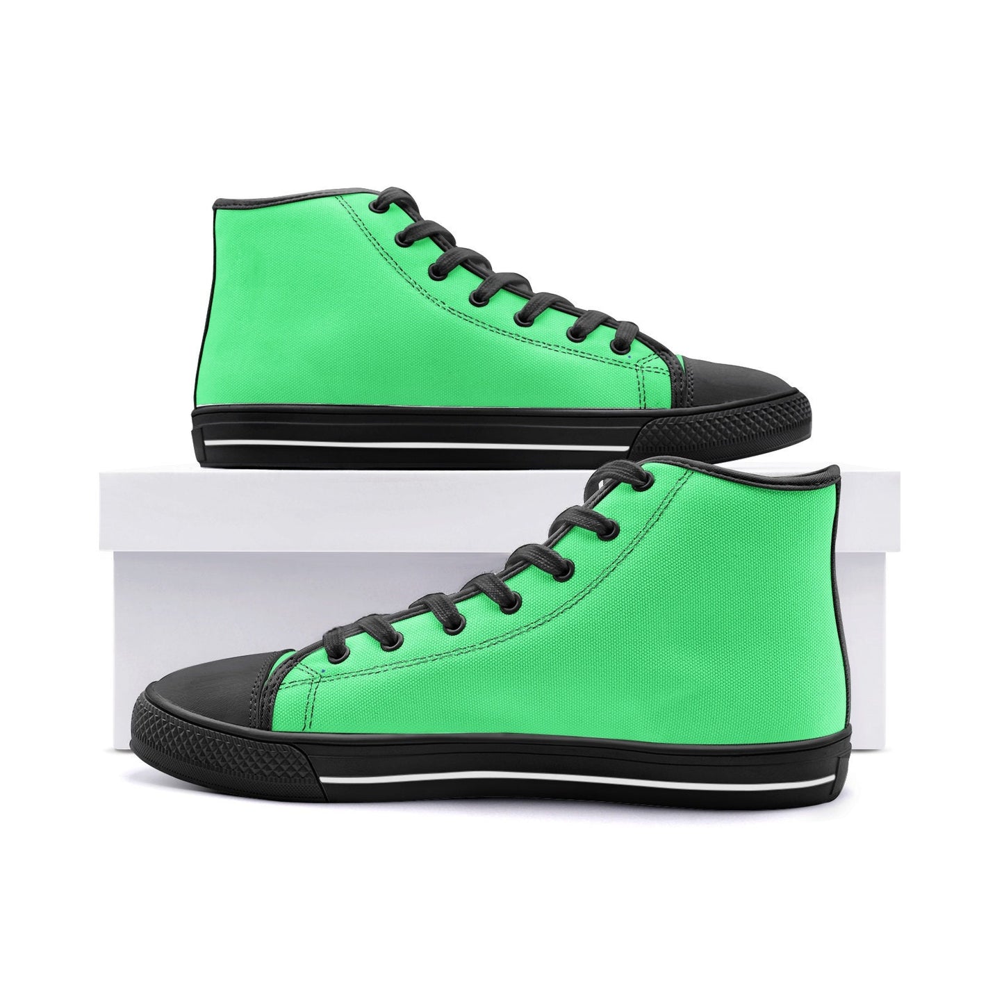 Bright Green High Top Canvas Shoes Unisex Sizes