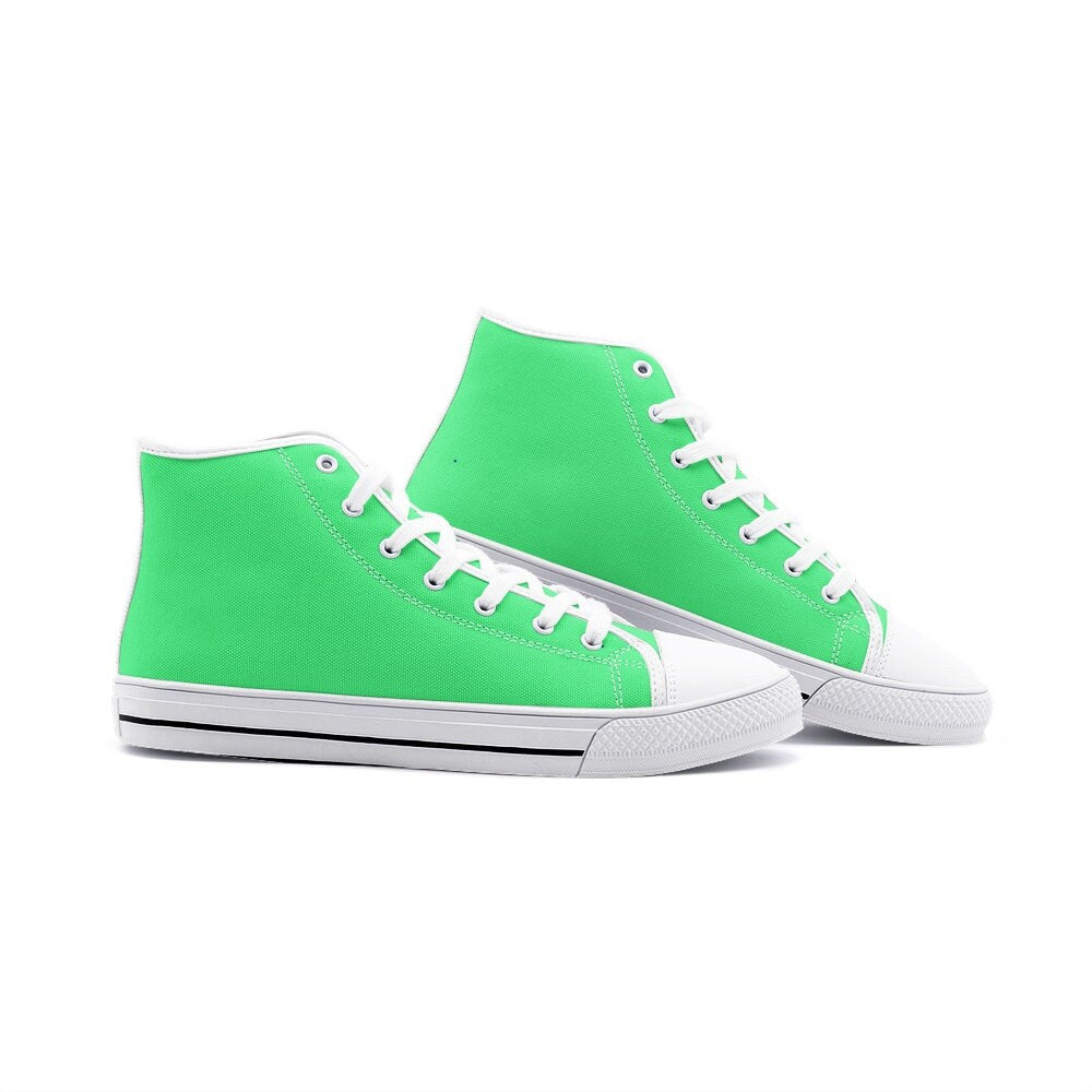 Bright Green High Top Canvas Shoes Unisex Sizes