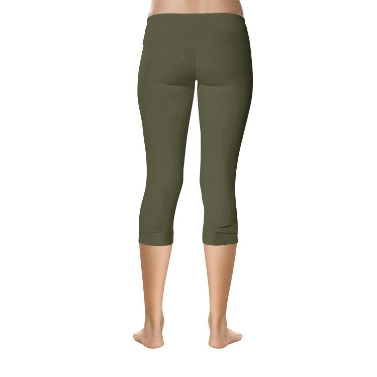 Dark Green Capri Leggings