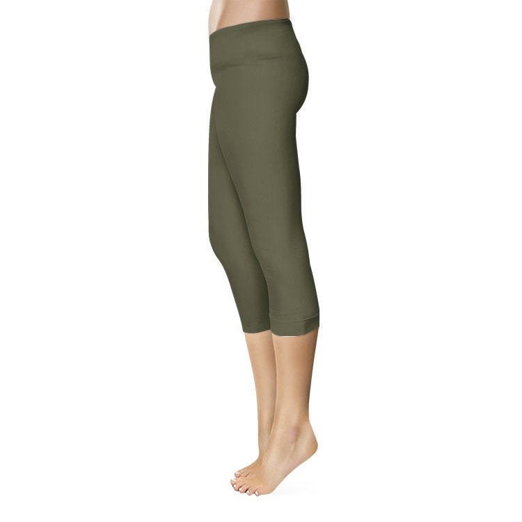 Dark Green Capri Leggings