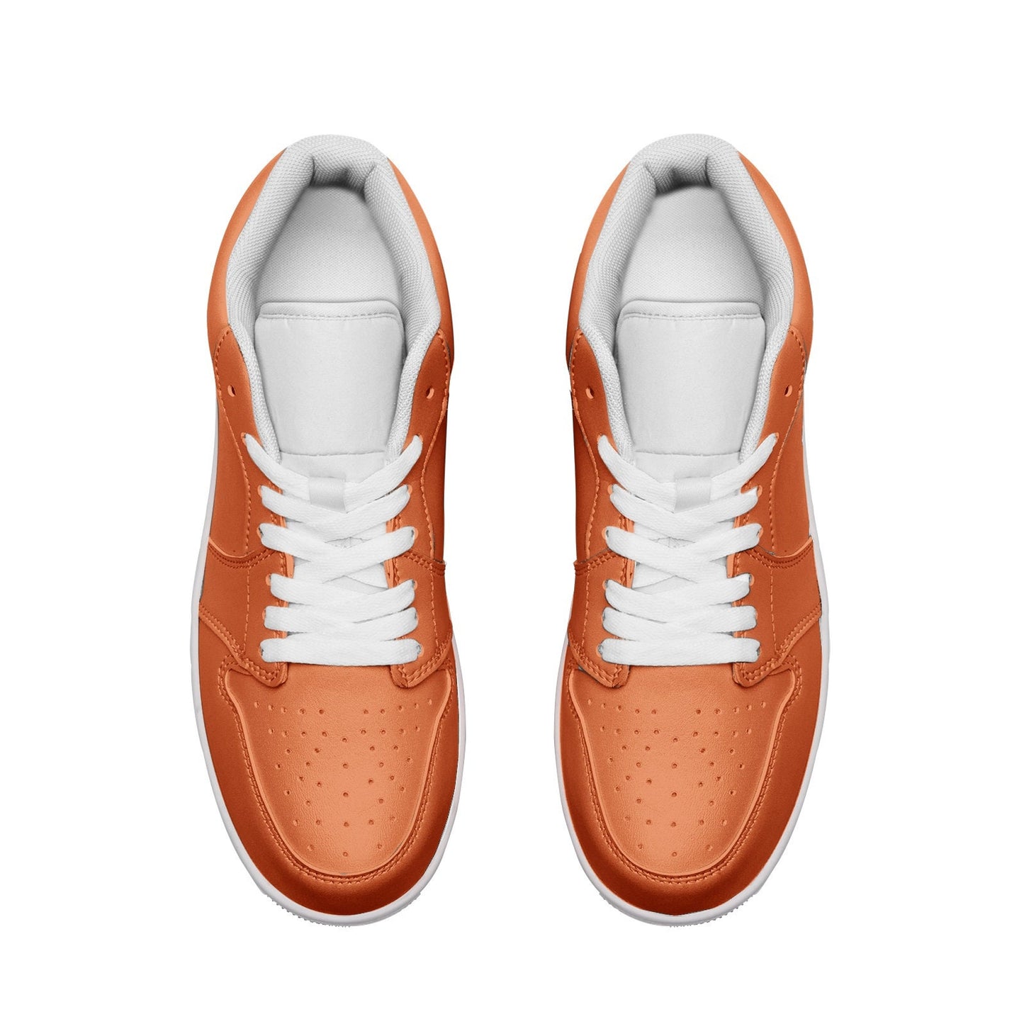 Orange Low Top Leather Sneakers