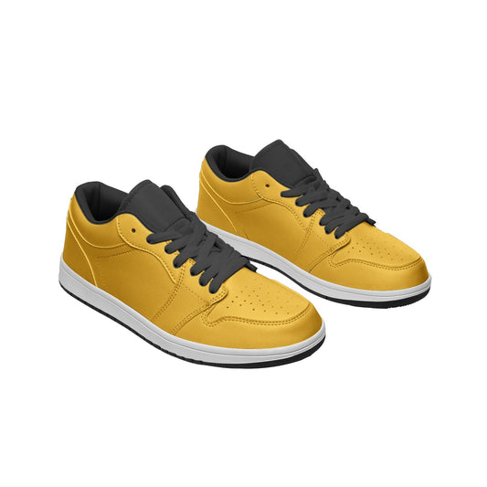 Yellow Low Top Leather Sneakers Unisex Sizes