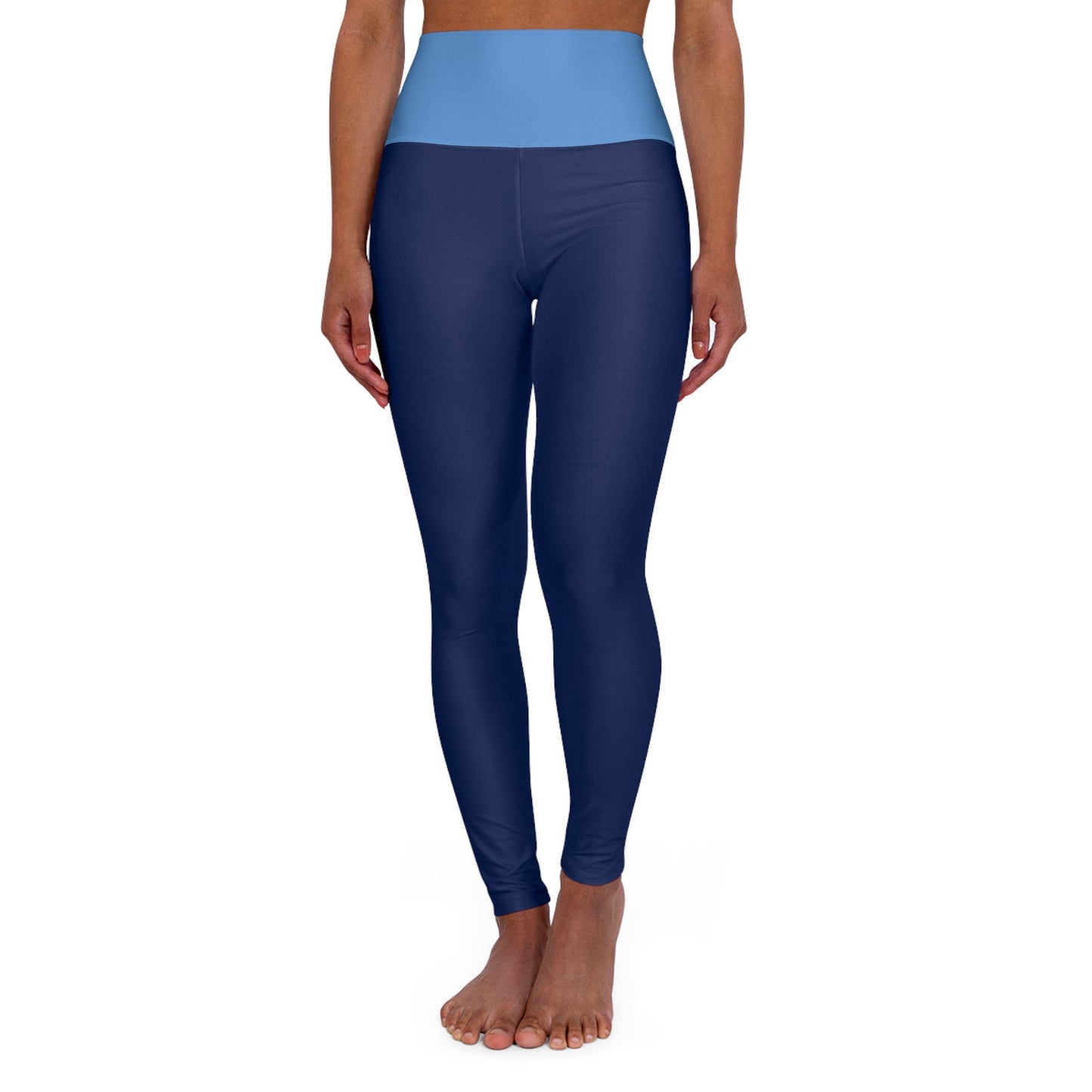 High Waisted Blue Yoga Leggings