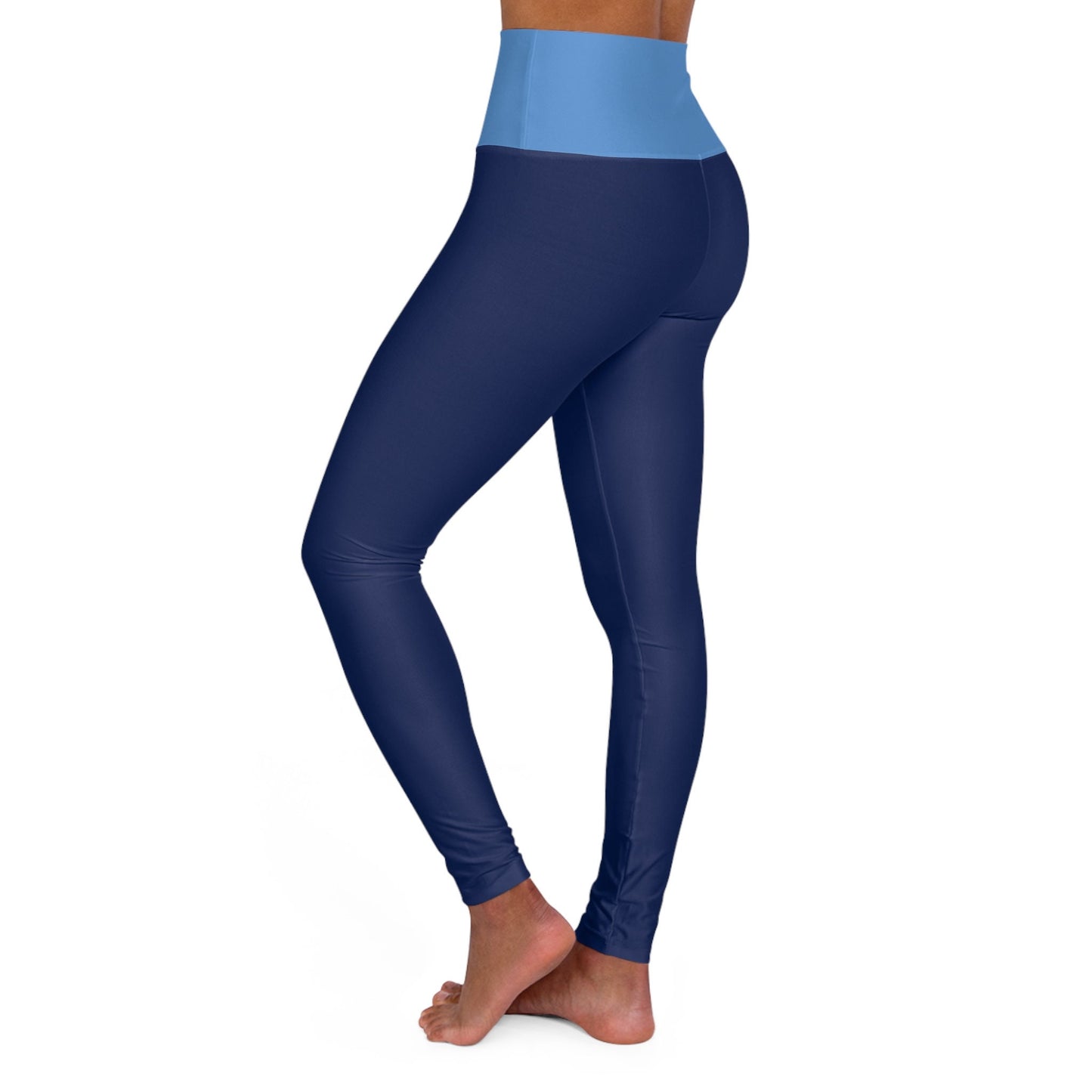 High Waisted Blue Yoga Leggings