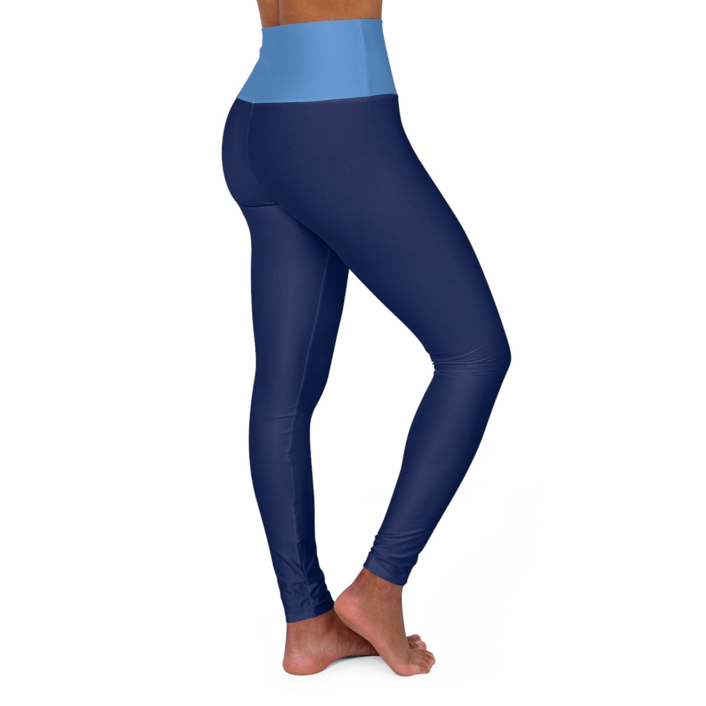 High Waisted Blue Yoga Leggings