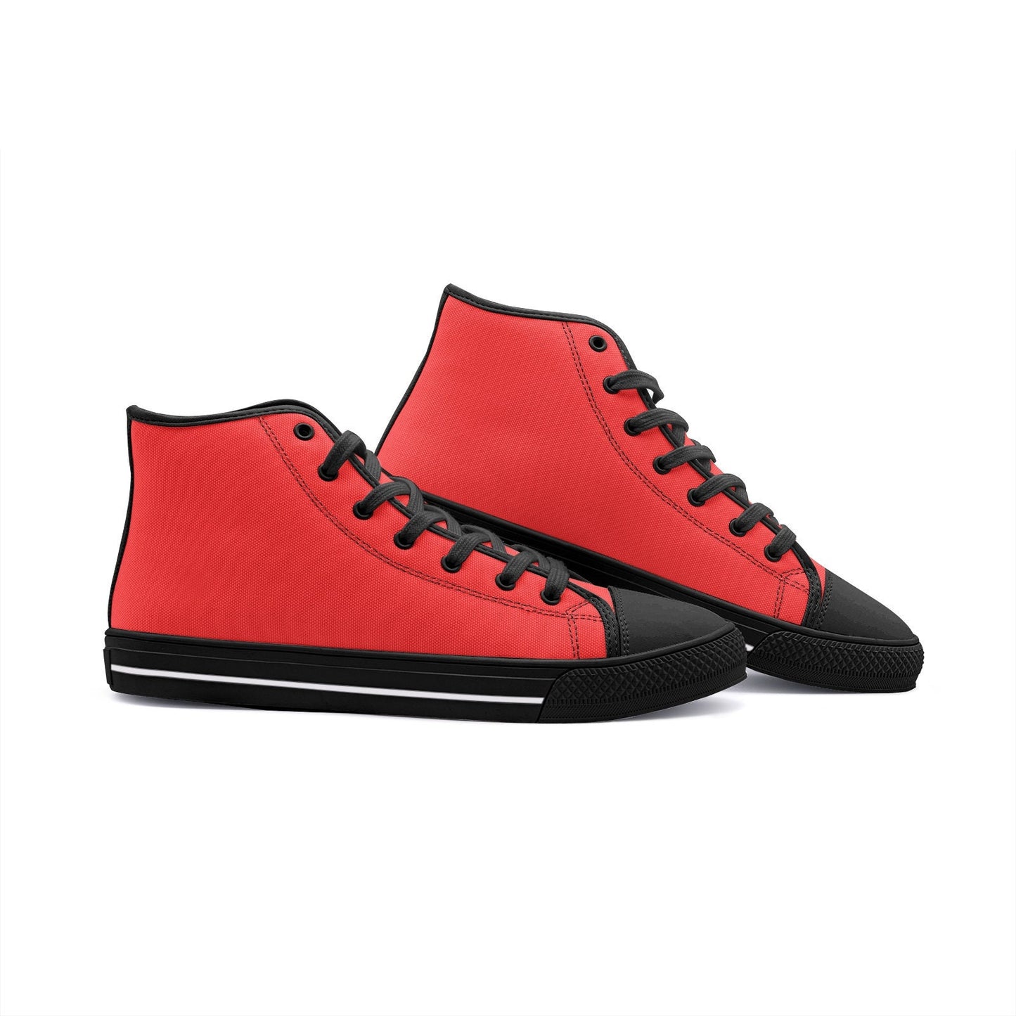 Red High Top Canvas Shoes Red Hightops Unisex Sizes