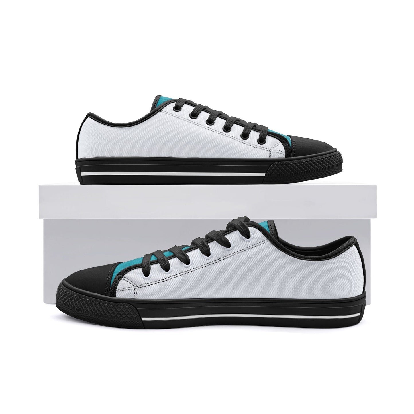 Gray and Teal Low Top Canvas Sneakers Unisex Sizes