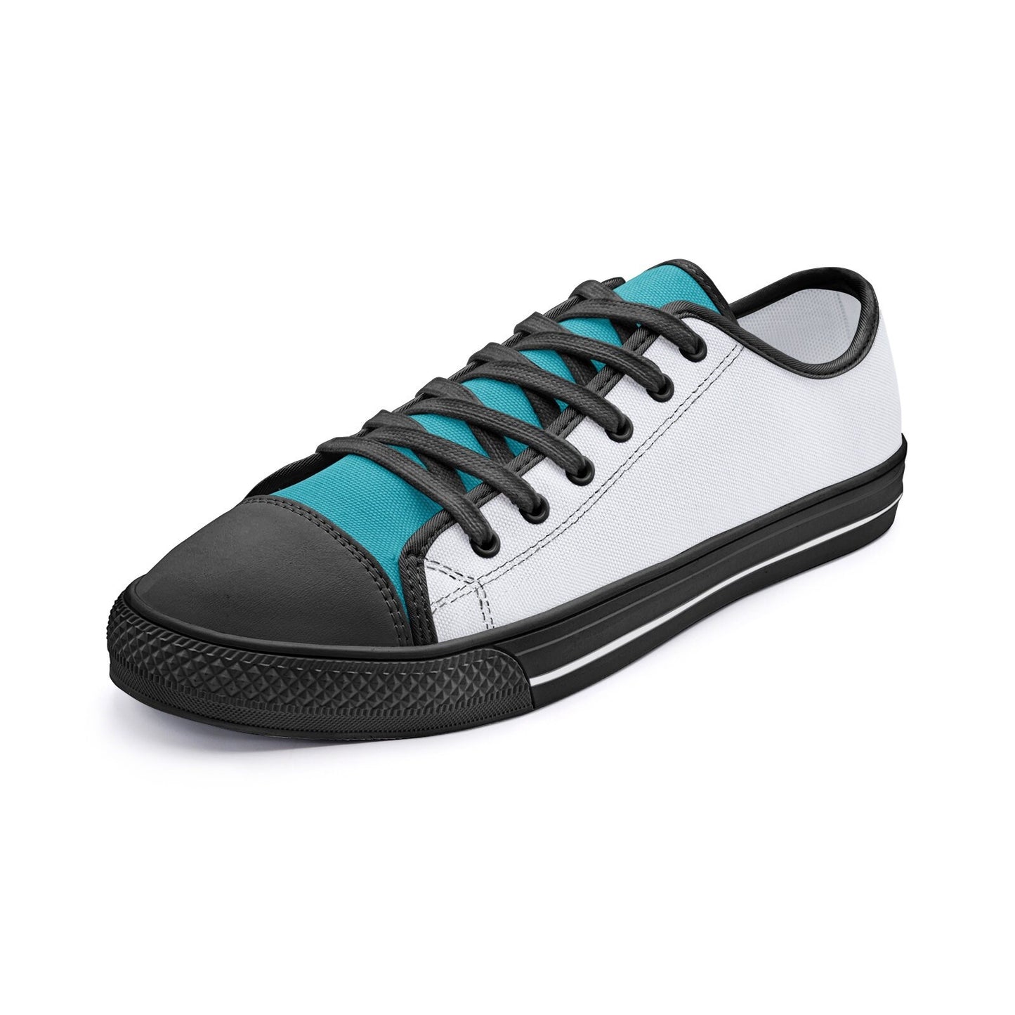 Gray and Teal Low Top Canvas Sneakers Unisex Sizes