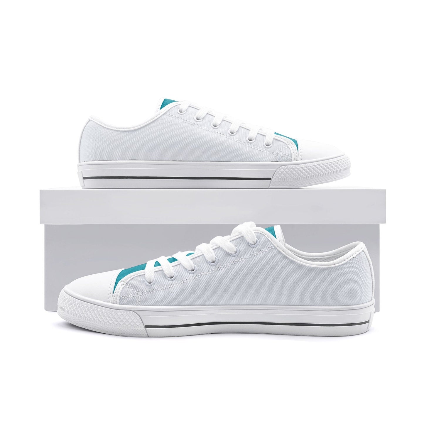 Gray and Teal Low Top Canvas Sneakers Unisex Sizes