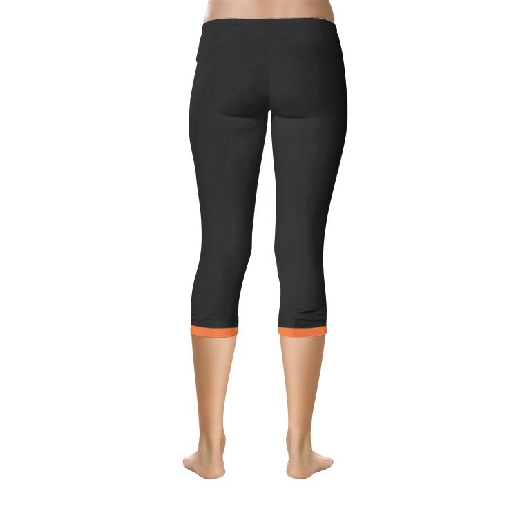 Orange and Black Capri Leggings