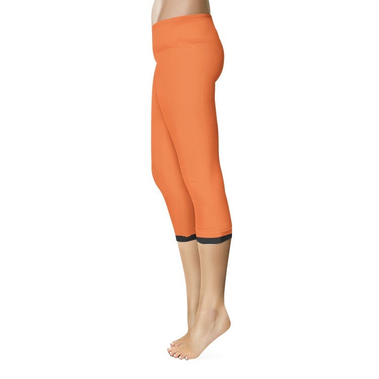 Orange and Black Capri Leggings