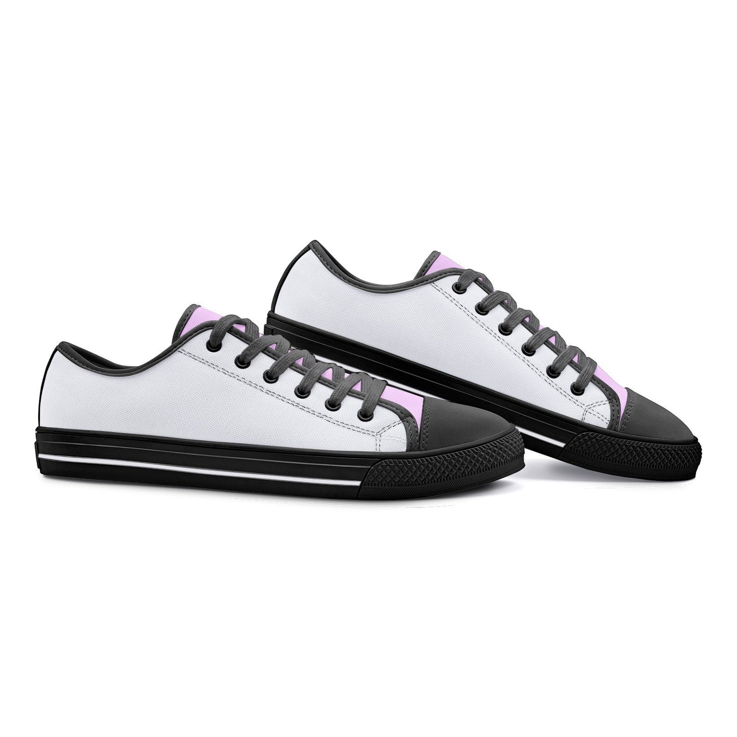 Gray and Pink Low Top Canvas Sneakers Unisex Sizes