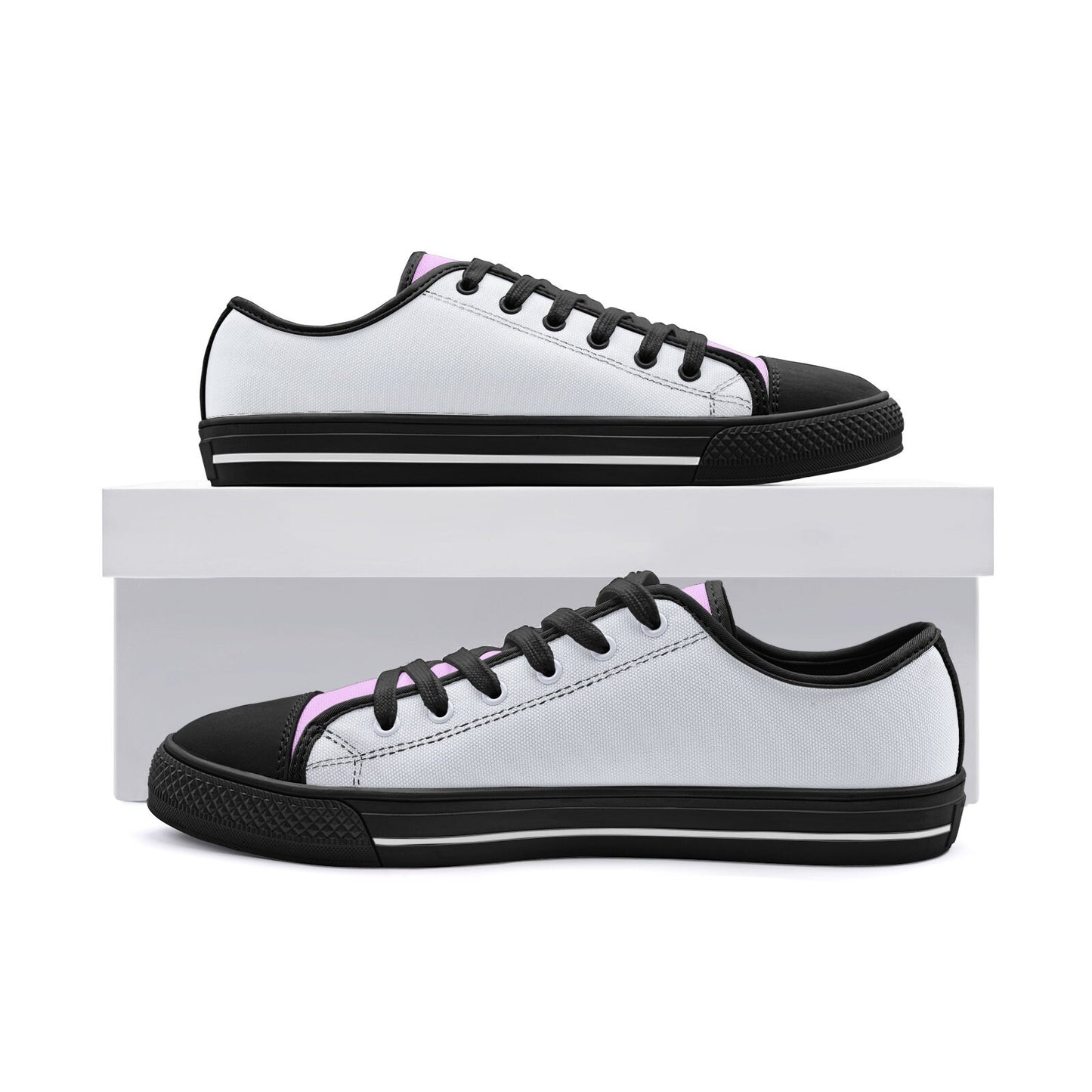 Gray and Pink Low Top Canvas Sneakers Unisex Sizes
