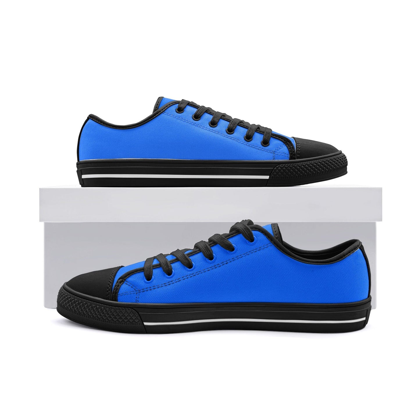 Bright Blue Sneakers Unisex Low Top Canvas Blue Sneakers