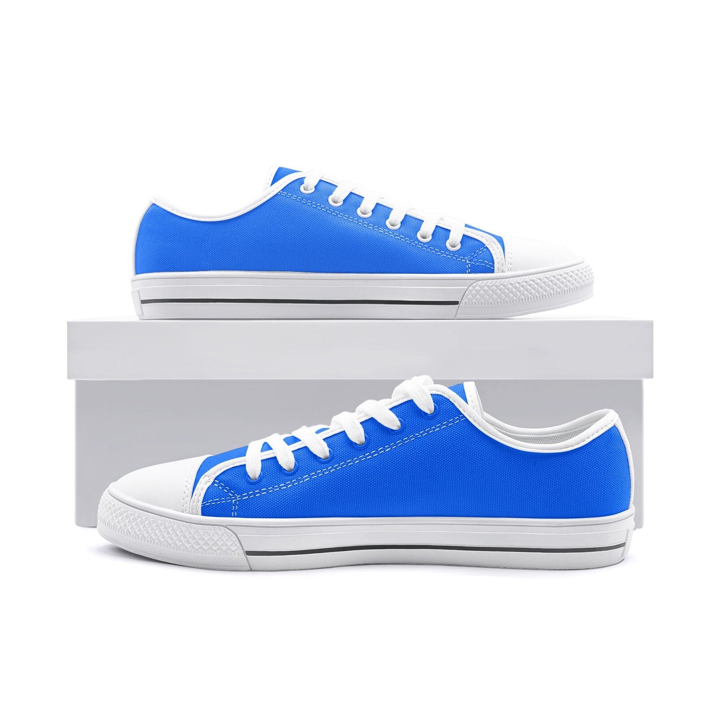 Bright Blue Sneakers Unisex Low Top Canvas Blue Sneakers