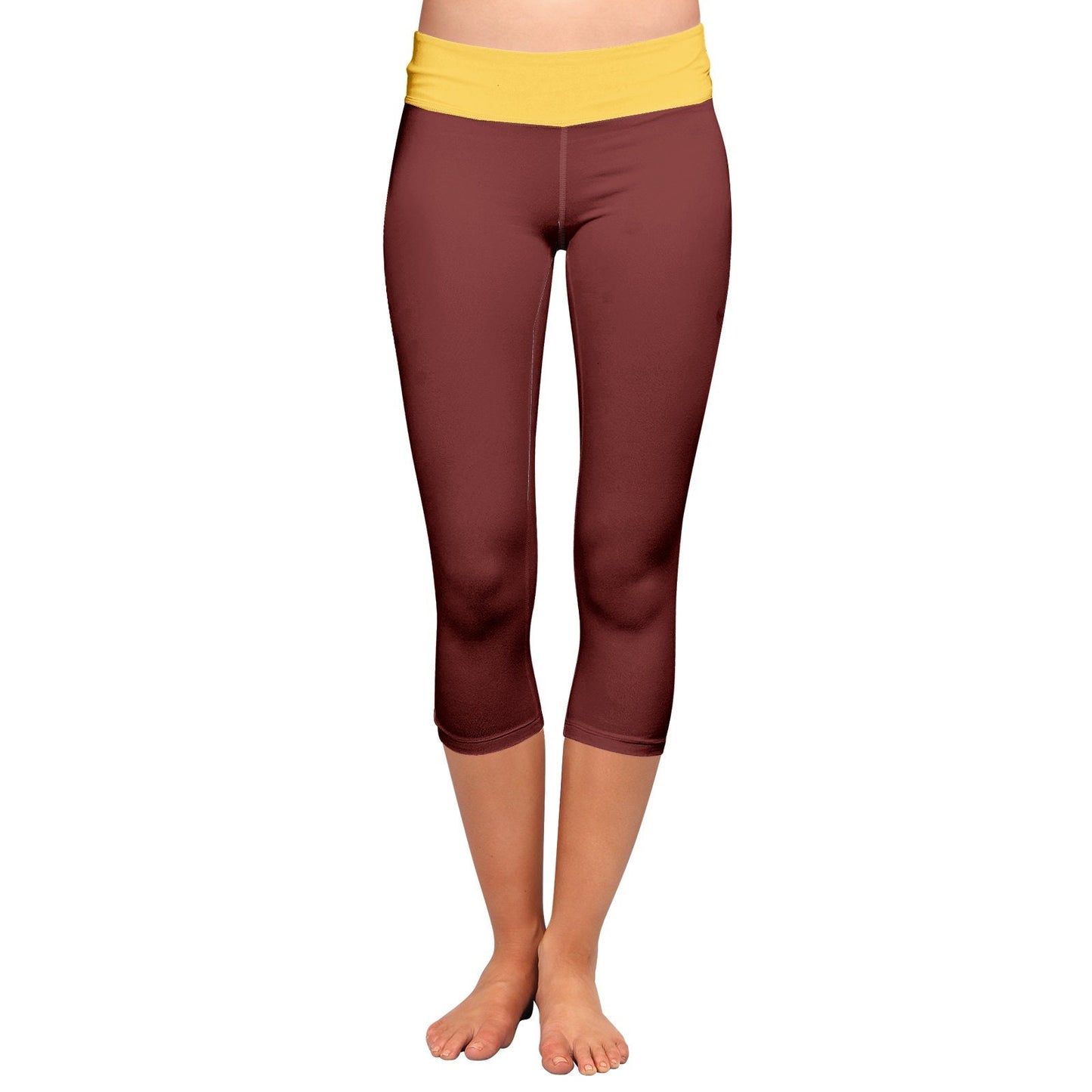 Red and Yellow Yoga Capri Leggings
