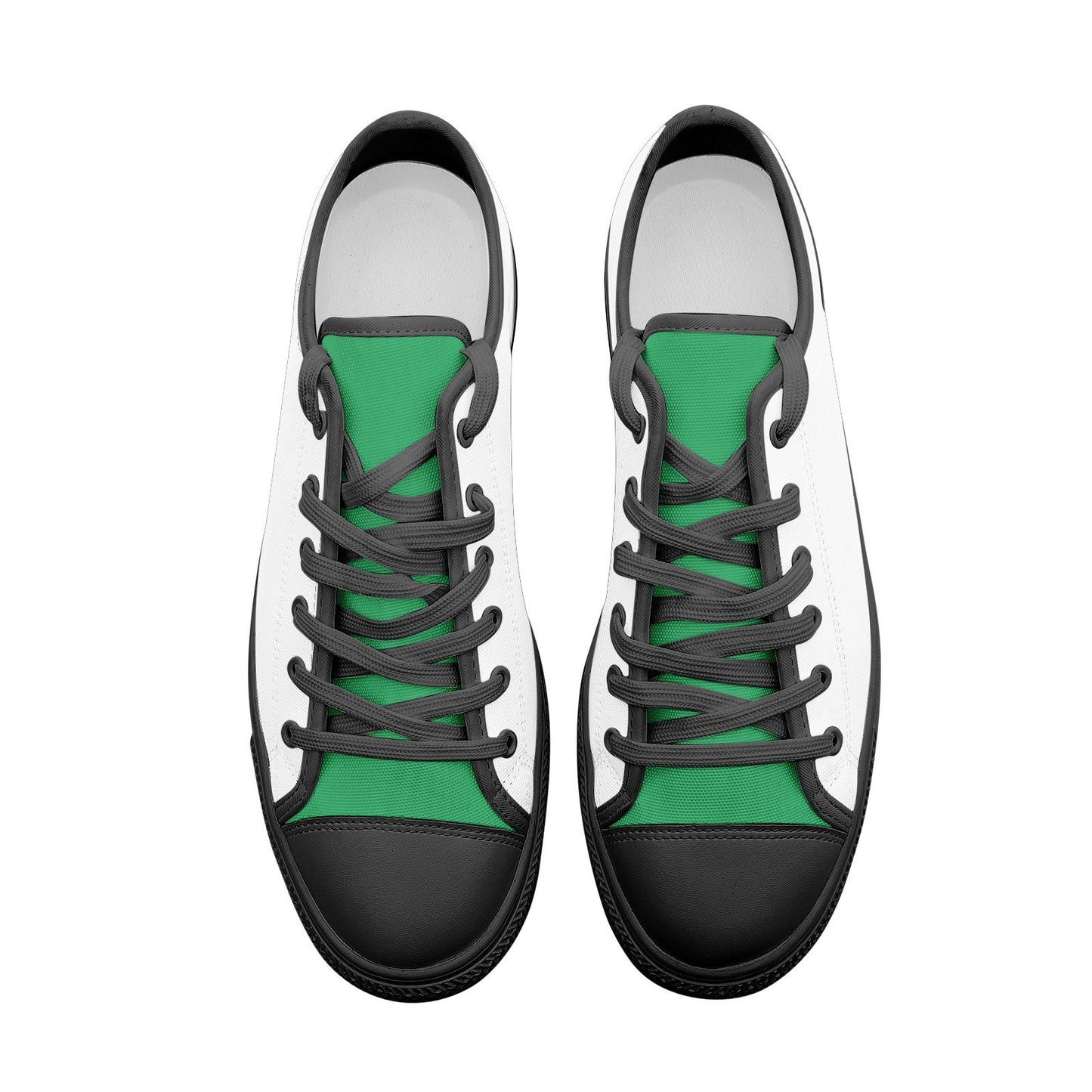Green Low Top Sneakers White Low Top Canvas Shoes Unisex Sizes