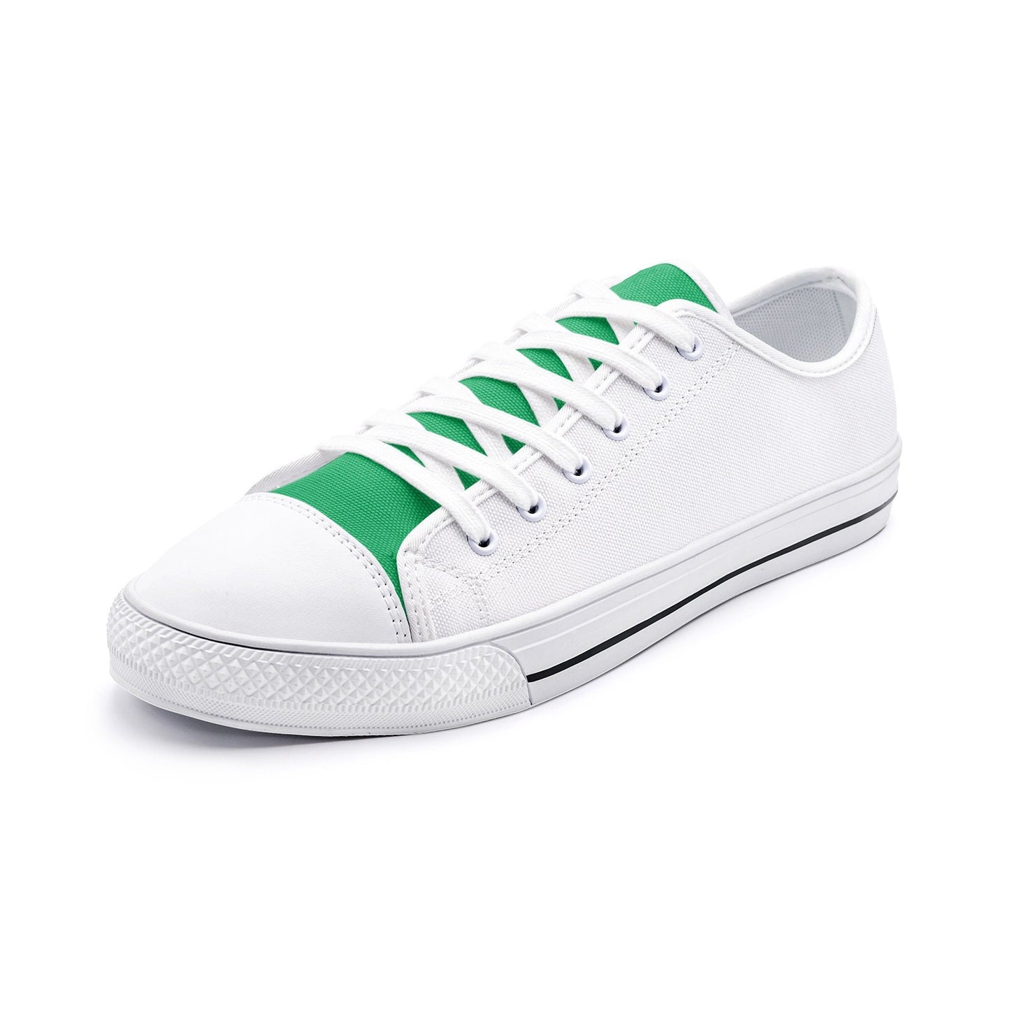 Green Low Top Sneakers White Low Top Canvas Shoes Unisex Sizes