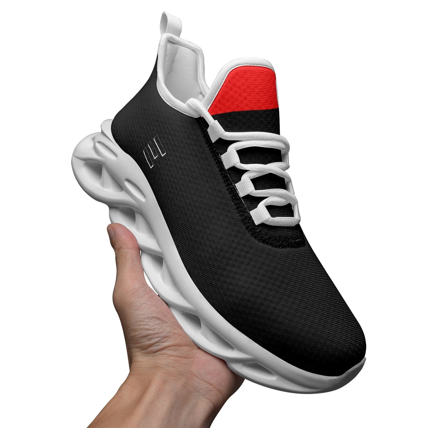 Black and Red Sneakers Unisex Bounce Mesh Knit Sneakers