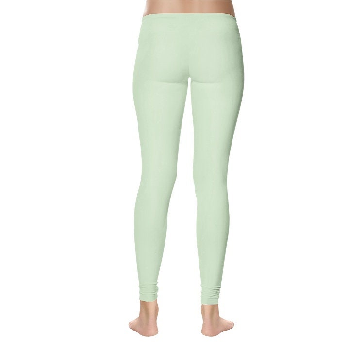 Green Yoga Leggings Women's Temp Control Cotton Leggings