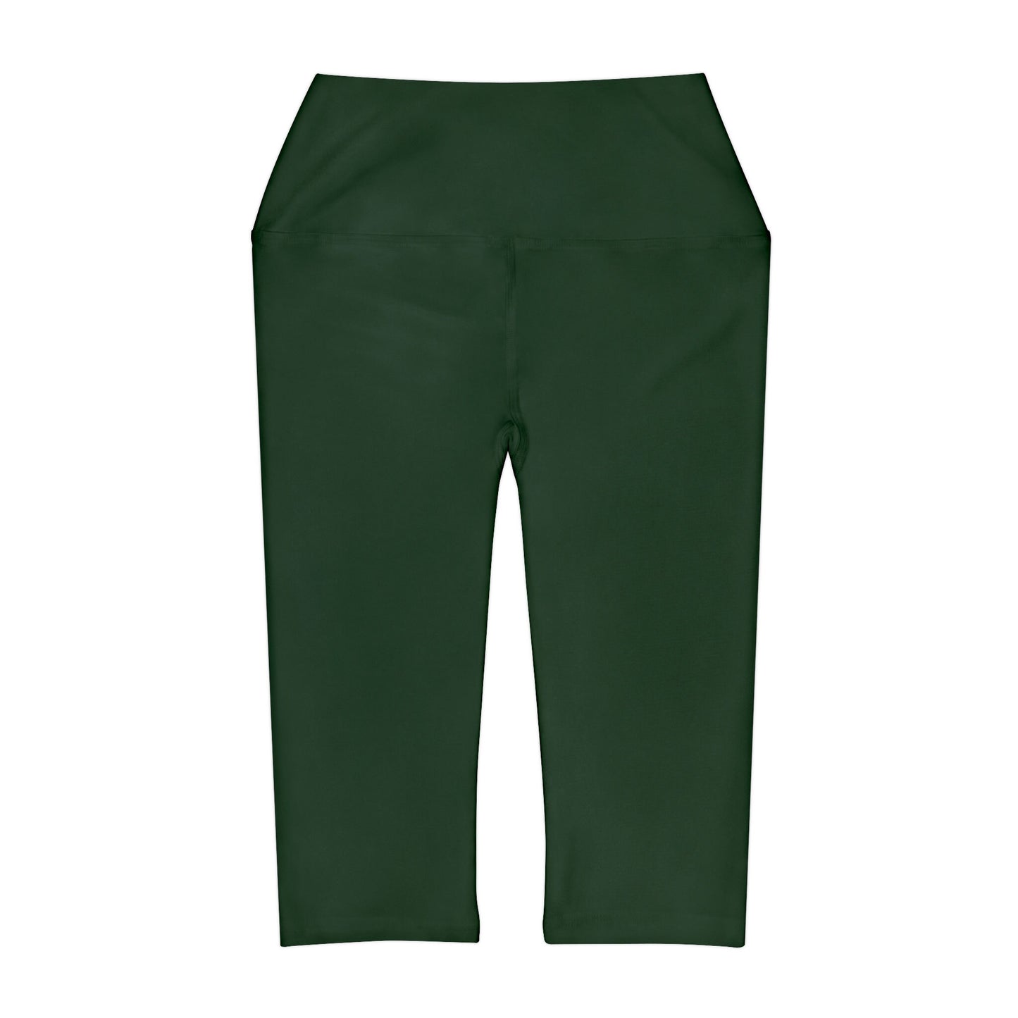 Dark Green Yoga Capri Leggings Poly Spandex