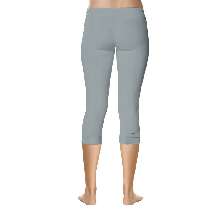 Silver Capri Leggings Cotton Spandex