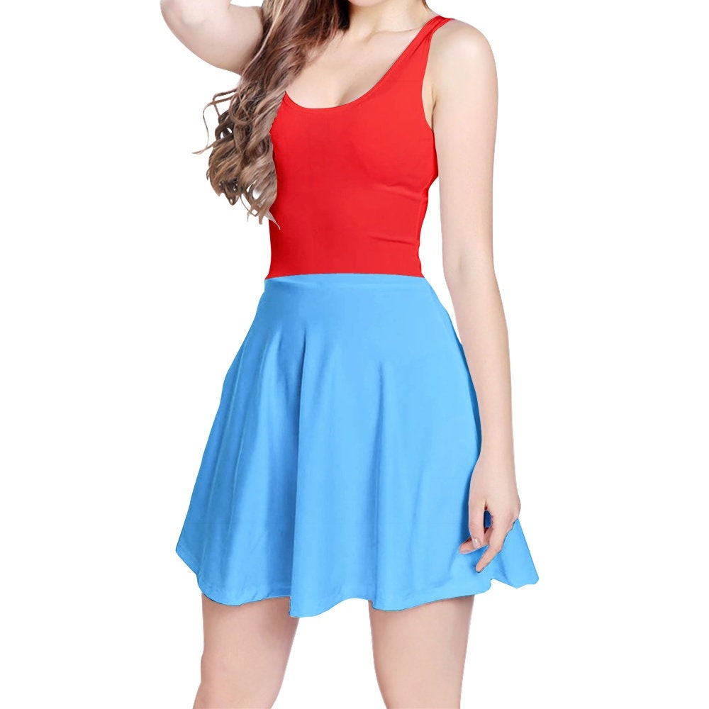 Red Flared Skater Dress