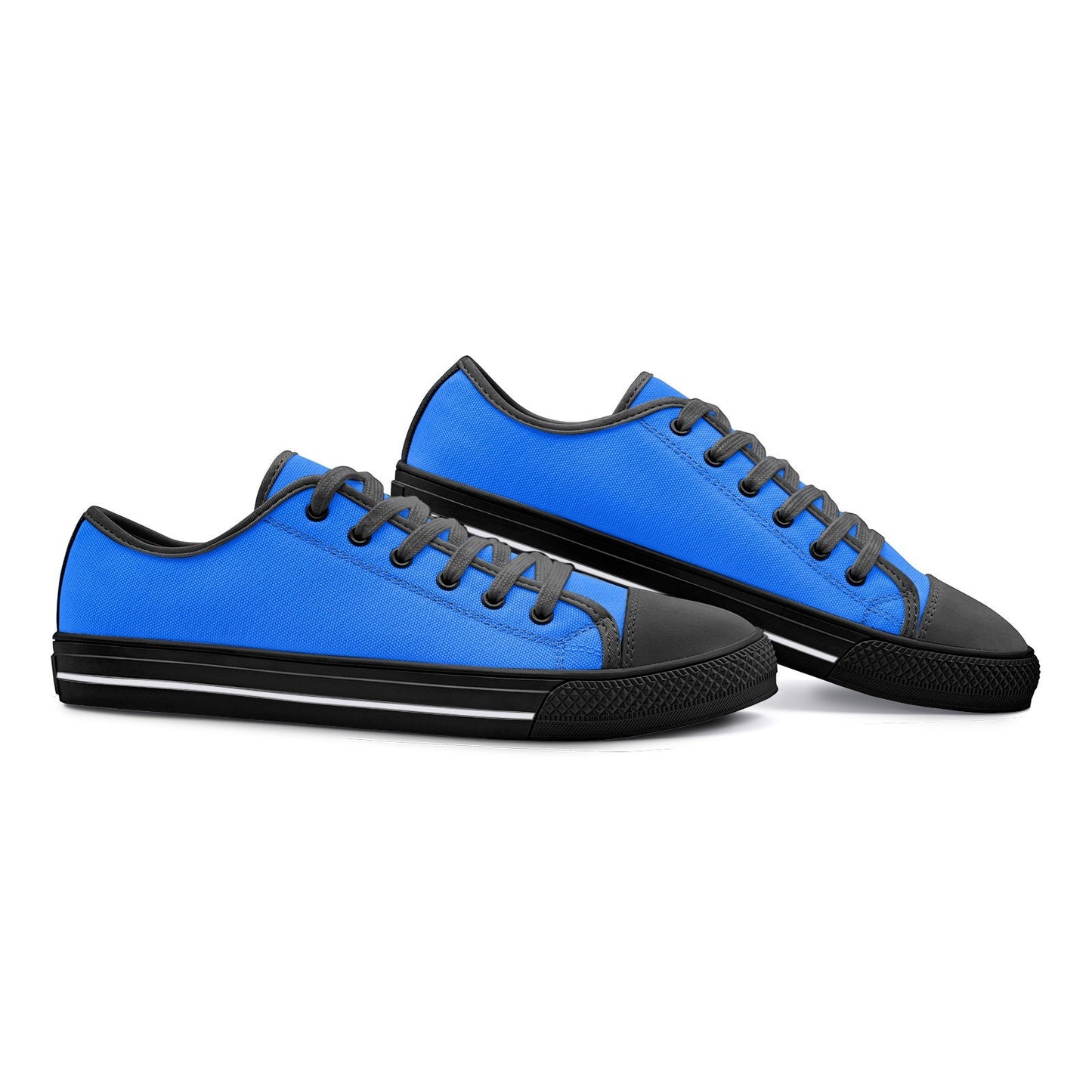 Bright Blue Sneakers Unisex Low Top Canvas Blue Sneakers