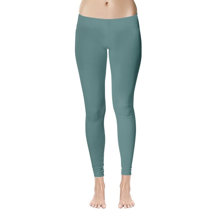 Women's Temp Control Cotton Spandex Green Leggings