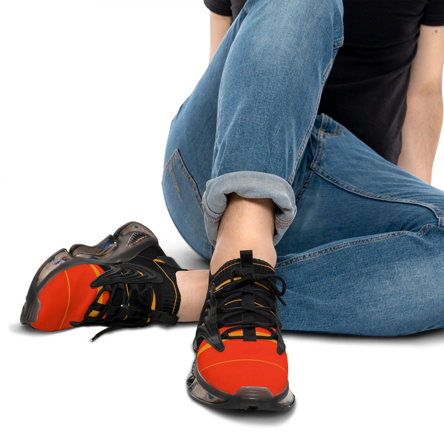 Men's Orange and Black Sneakers