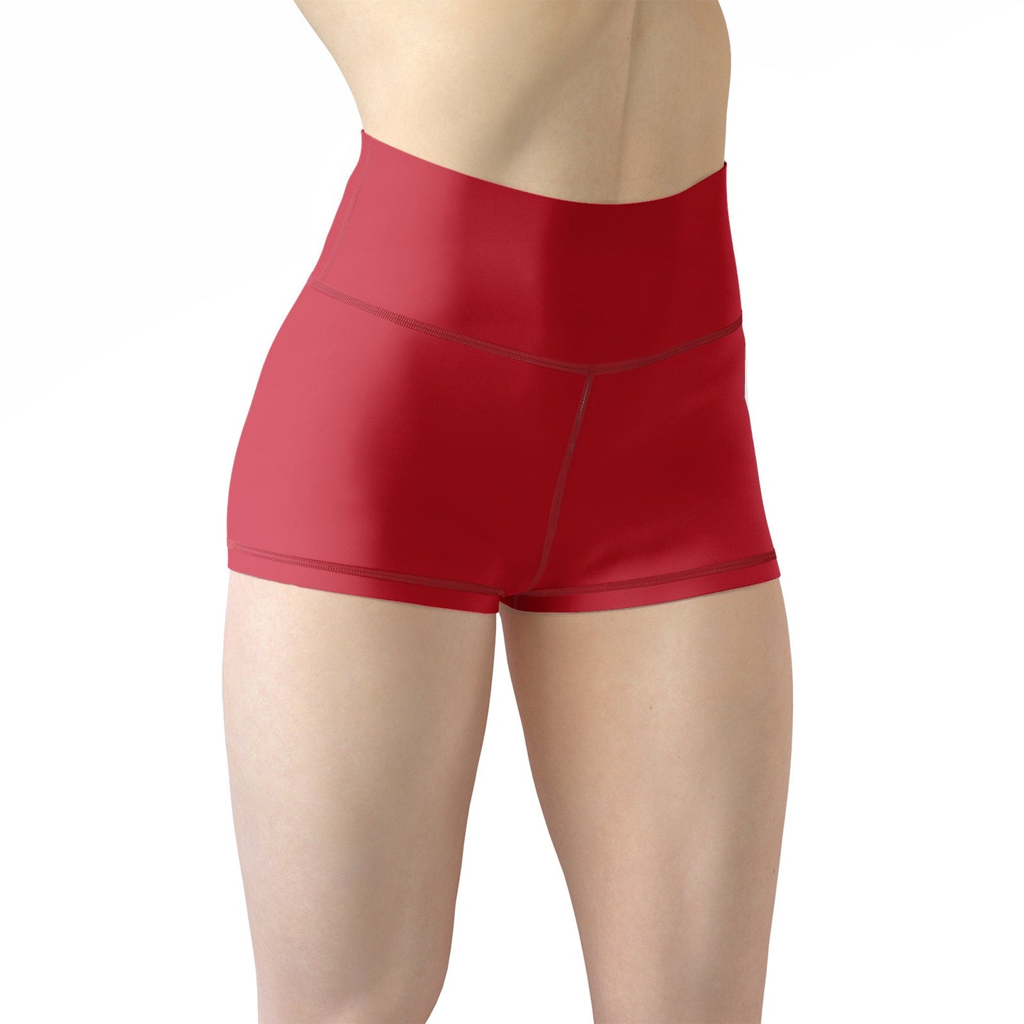 Women's Red Yoga Shorts