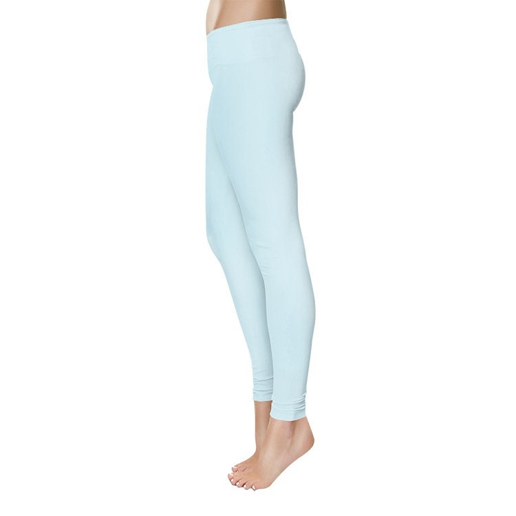 Powder Blue Leggings Women's Temp Control Cotton Leggings