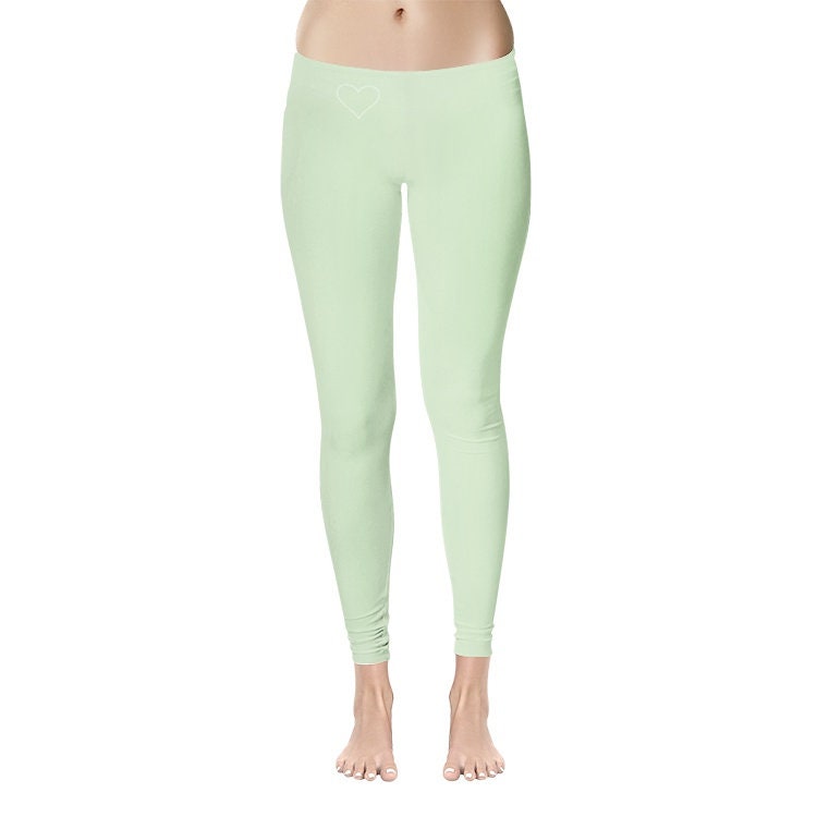 Green Yoga Leggings Women's Temp Control Cotton Leggings