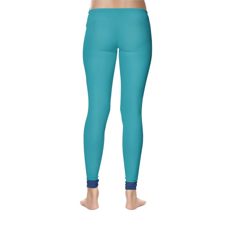 Teal and Blue Leggings Women's Temp Control Cotton Leggings