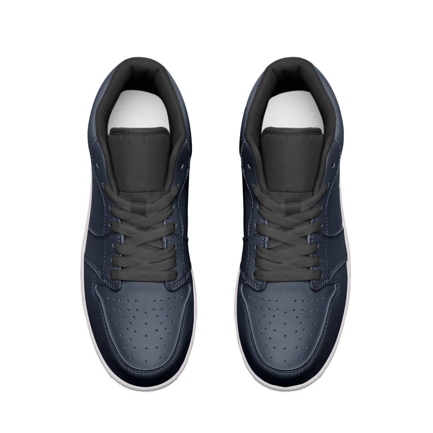 Unisex Low Top Blue Leather Sneakers