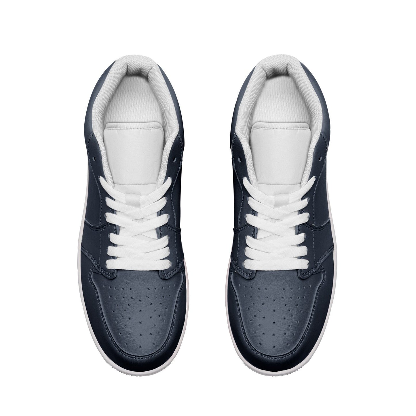 Unisex Low Top Blue Leather Sneakers