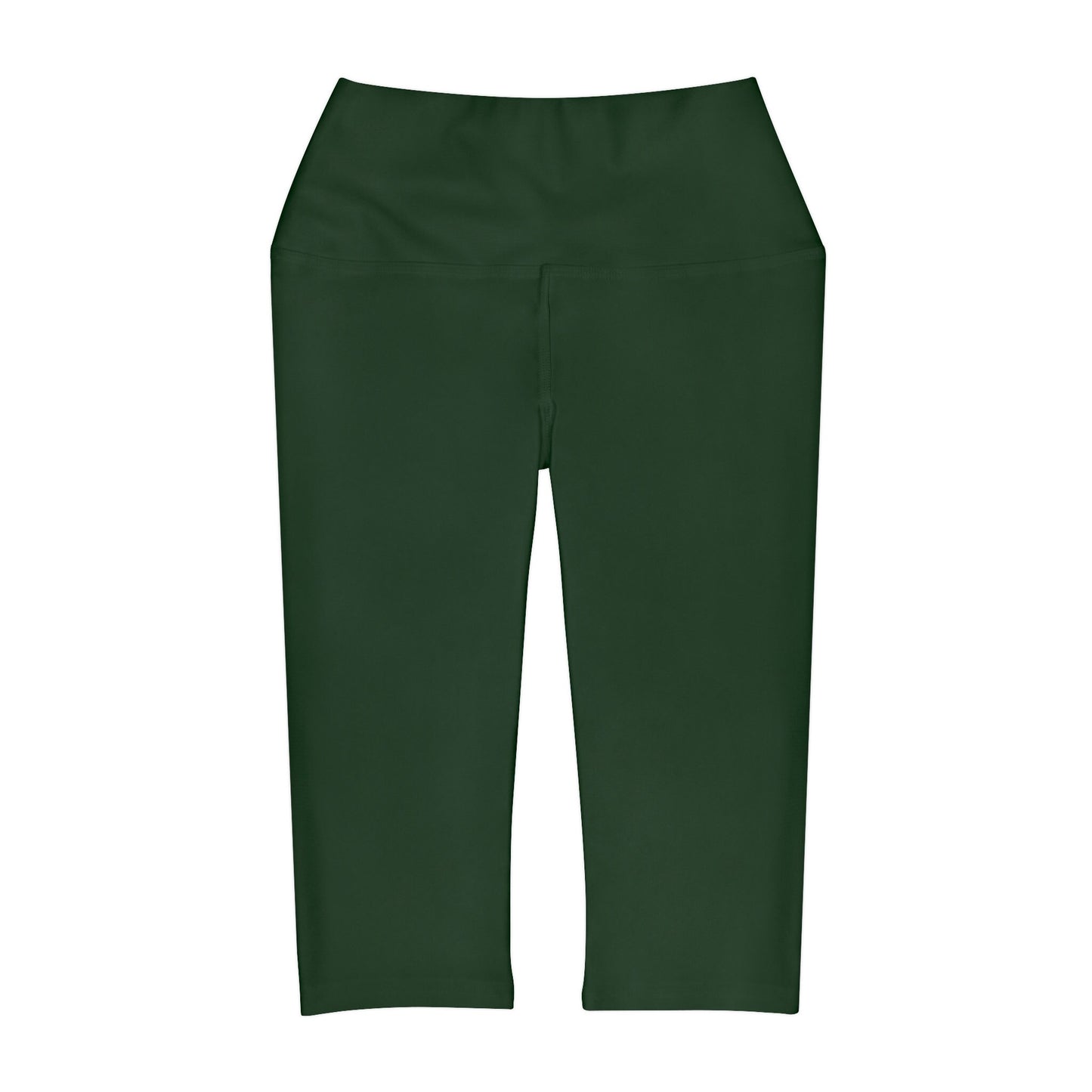 Dark Green Yoga Capri Leggings Poly Spandex