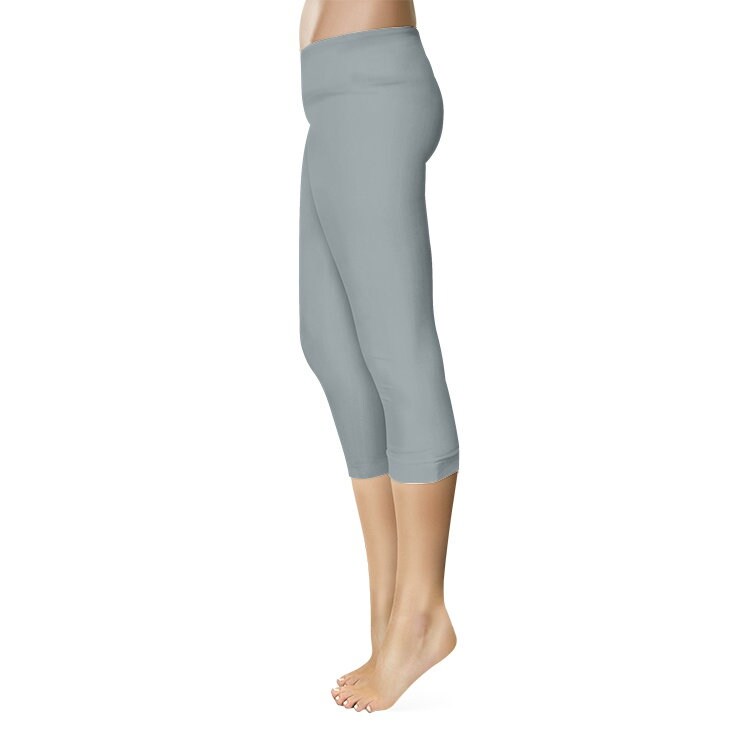 Silver Capri Leggings Cotton Spandex