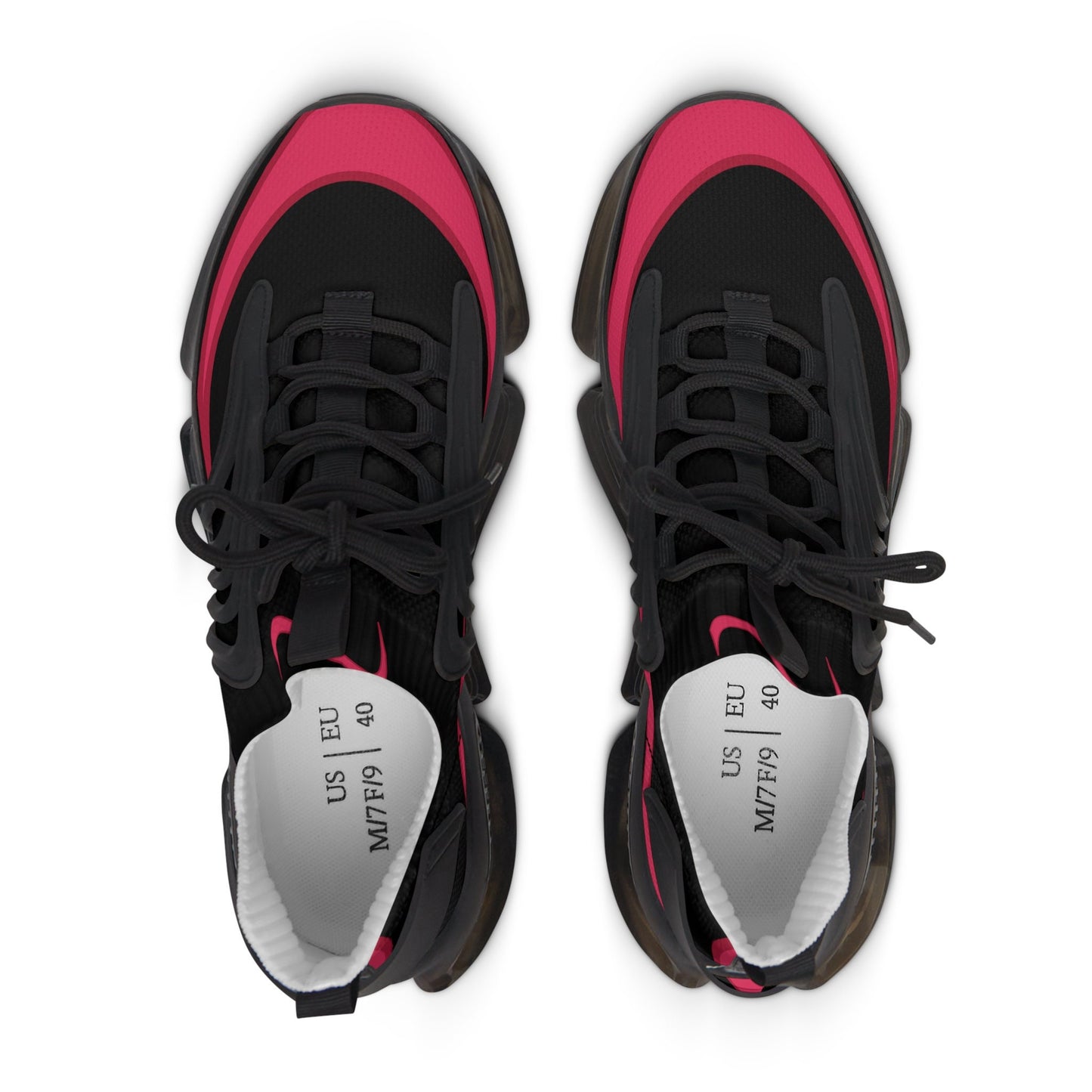 Women's Black and Pink Sneakers