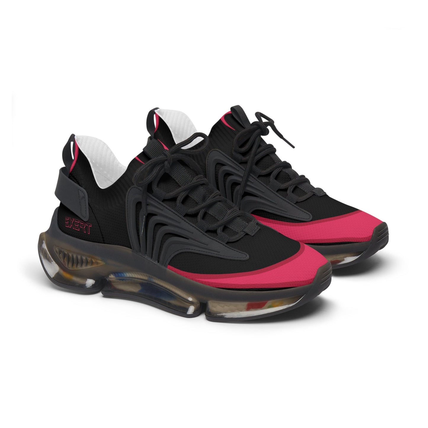 Women's Black and Pink Sneakers