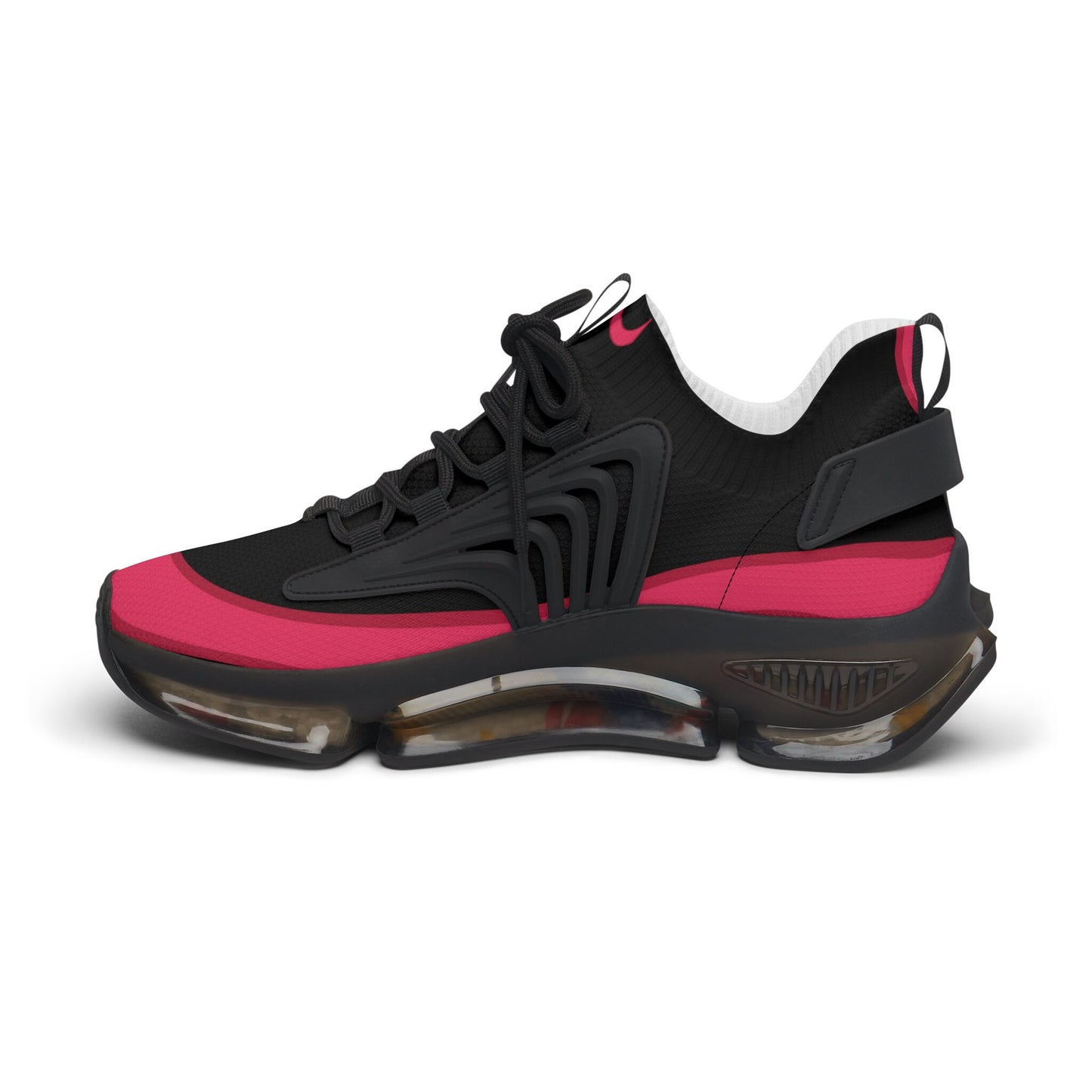 Women's Black and Pink Sneakers
