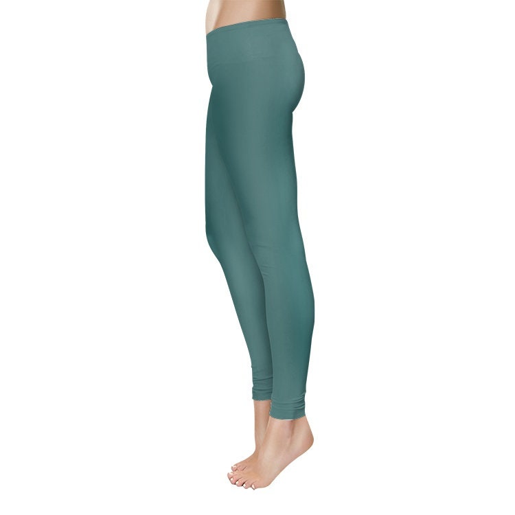 Women's Temp Control Cotton Spandex Green Leggings