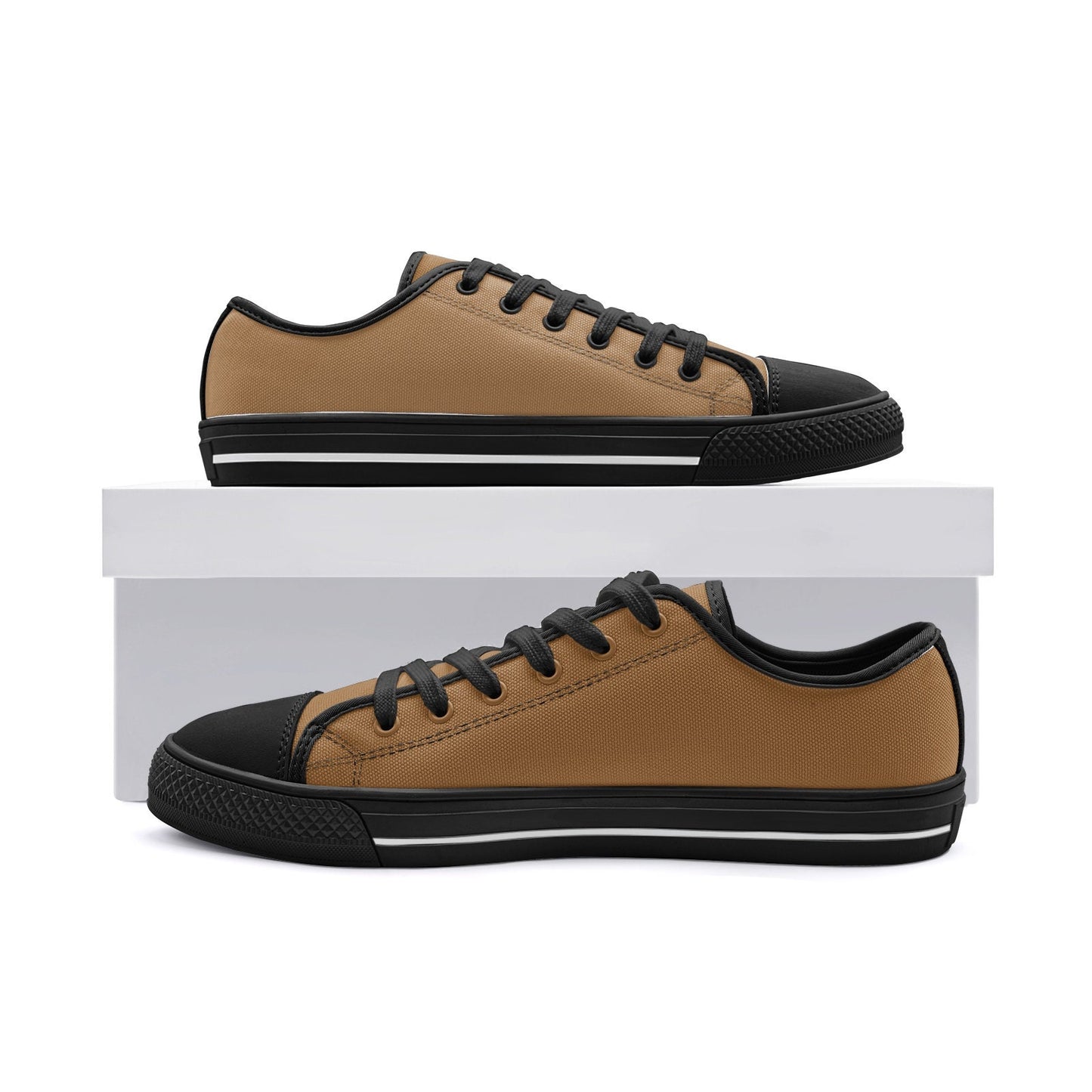 Brown Sneakers Low Top Canvas Shoes Unisex