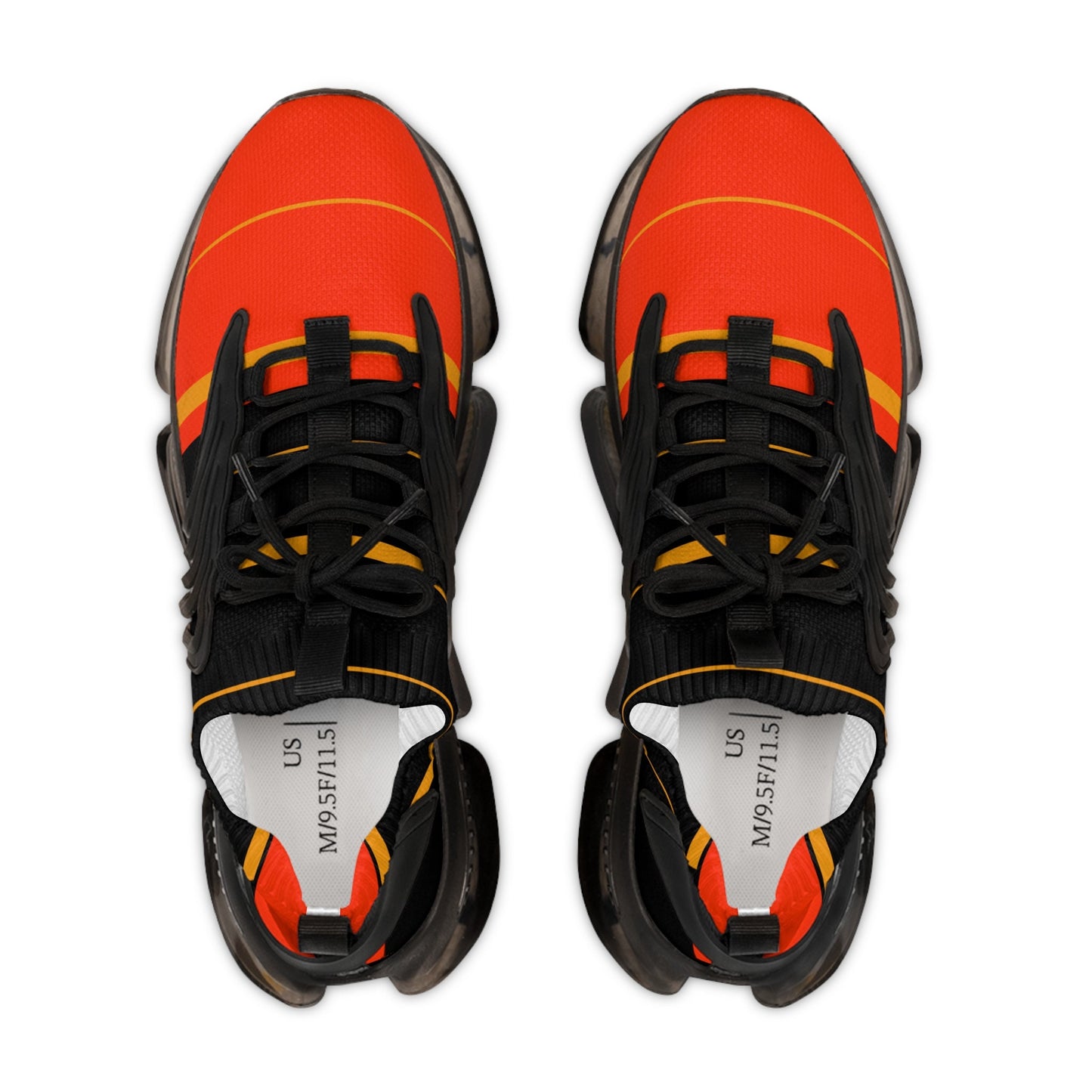 Men's Orange and Black Sneakers